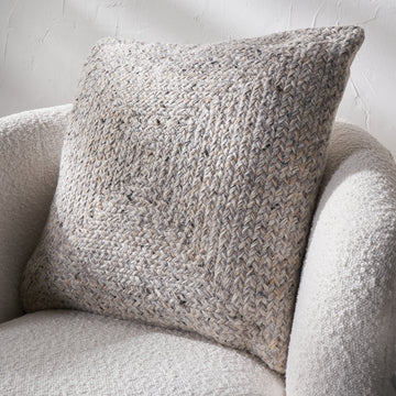 Olivia's Indoor Outdoor Warm Grey Tweed Design Scatter Cushion