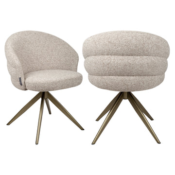 Zendaya Swivel Dining Chair - Cayenne Brown
