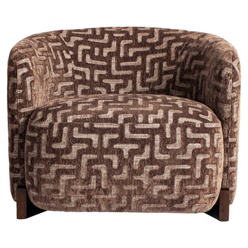 Hannah Lounge Chair - Brown Labyrinth