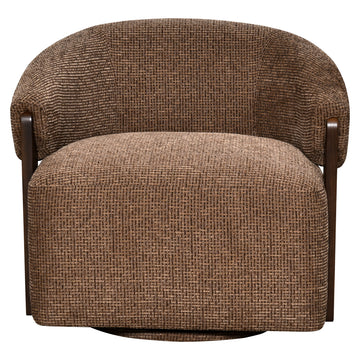 Marina Swivel Loungechair - Brown Blockweave