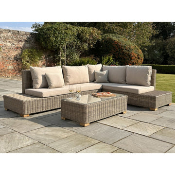 Capri Outdoor Large Corner Sofa & Coffee Table Set