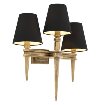 Waterloo Triple Wall Lamp - Vintage Brass