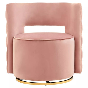 Yasmeen Velvet Swivel Chair - Pink