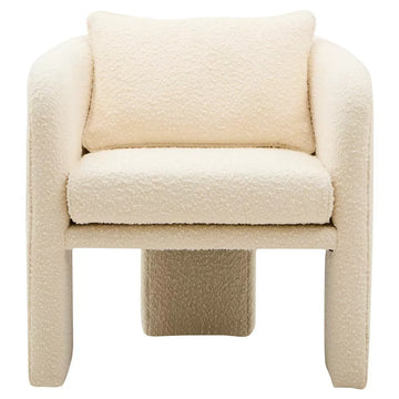 Ozzero Boucle Curved Armchair - Ivory