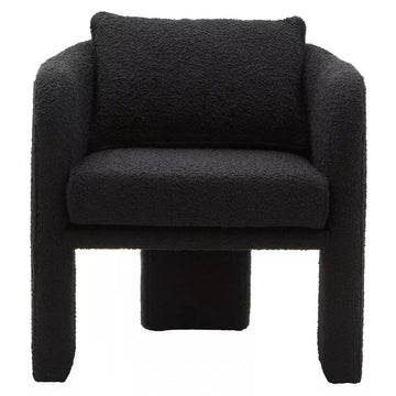 Ozzero Boucle Curved Armchair - Black