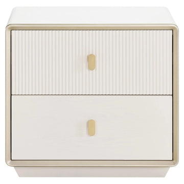 Dorota Two Drawer Bedside Table - Ivory