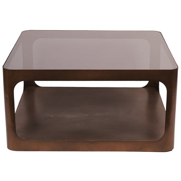 Thorpe Square Rectangular Coffee Table - Metal & Glass Libra 1