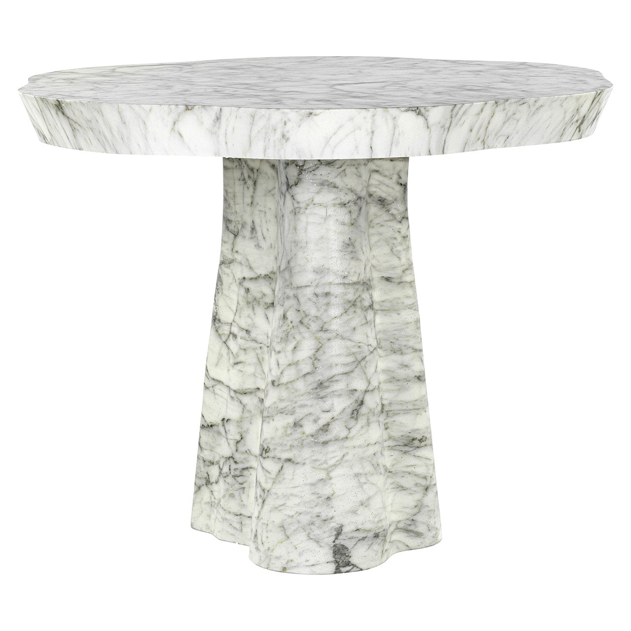 Rockyard Faux Marble Round Dining Table 100cm White Olivia's