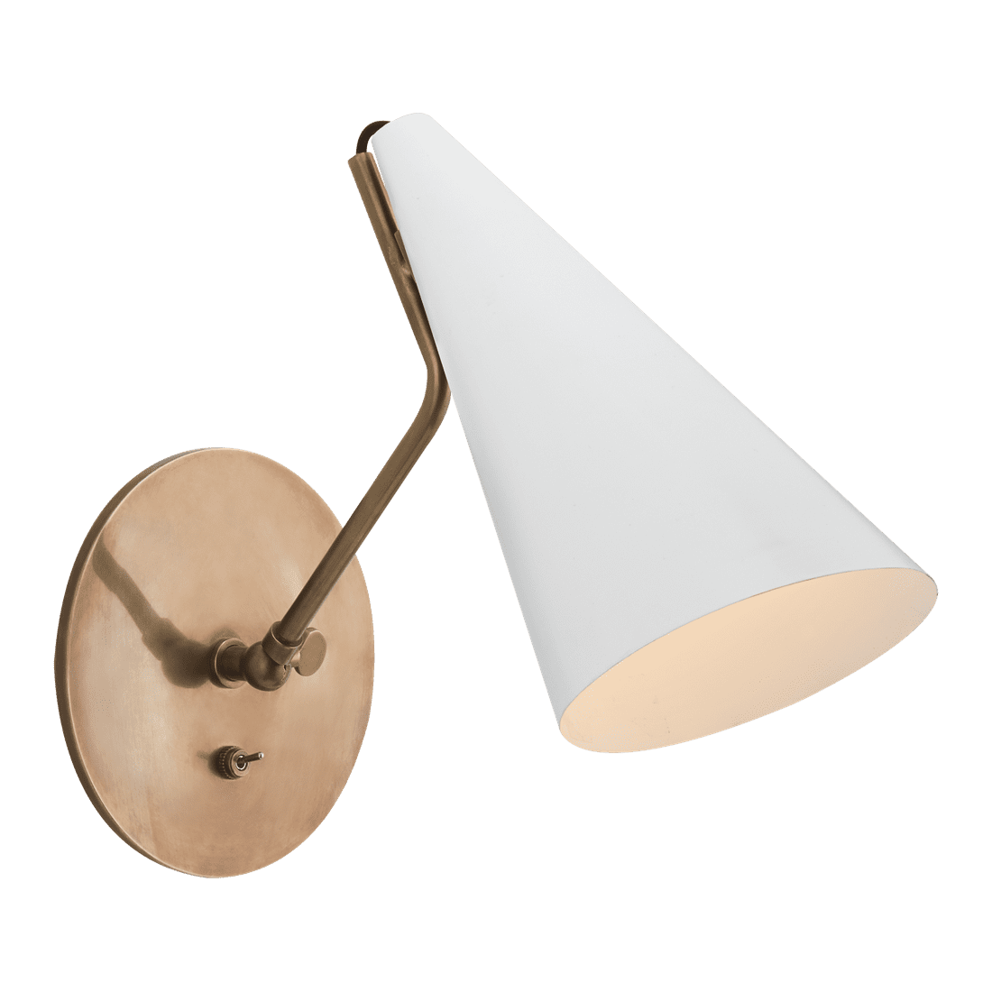 Clemente Wall Light - Antique Brass with White – Olivia's