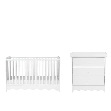Storybook Cot & Changing Unit Set - White
