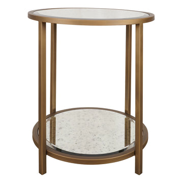 Upton Round Side Table - Antique Brass