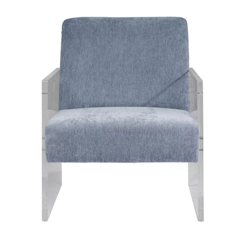 Ezra Clear Acrylic Arm Chair - Blue