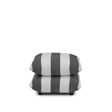 Sylvie Thick Stripe Pouffe - Black & White