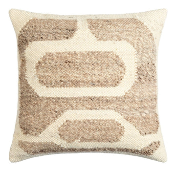 Deccan Traps Woven Abstract Cushion 51x51cm - Beige Keiichi 1