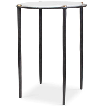 Wren Round White Marble Side Table