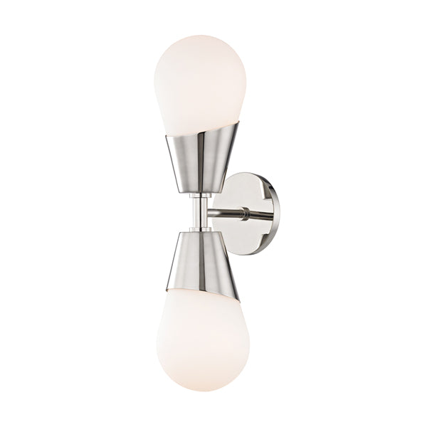 2 light wall online sconce brushed nickel