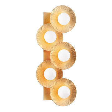 5 Light Wall Sconce - Vintage Gold Leaf Hudson Valley Lighting 1