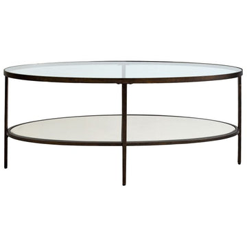 Hudson Oval Round Coffee Table - Aged Bronze GalleryDirect 1