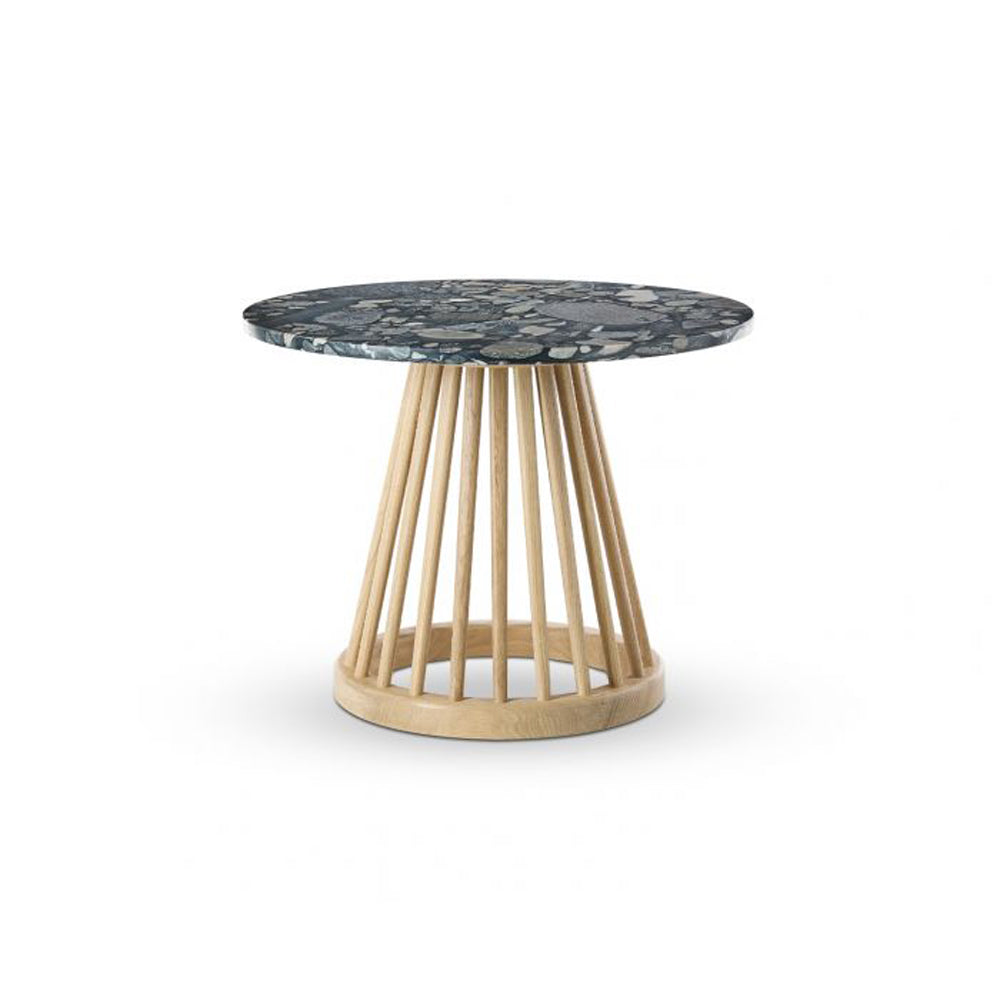 Fan Table Natural Base Pebble Marble Top Olivia's