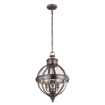 Adams 3 Light Chandelier - Antique Nickel Elstead 1