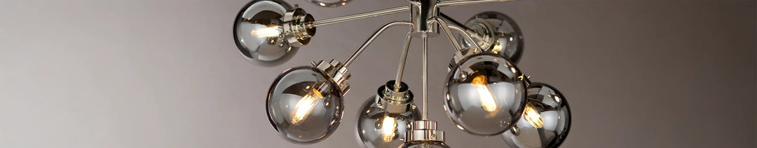 Smoked Grey Glass Pendant Light on Plain Grey Wall