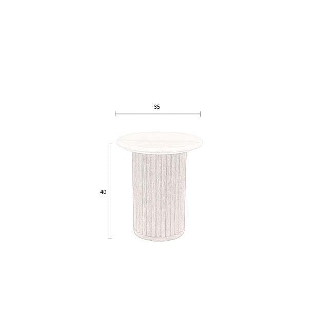 Arda Round Side Table - Walnut