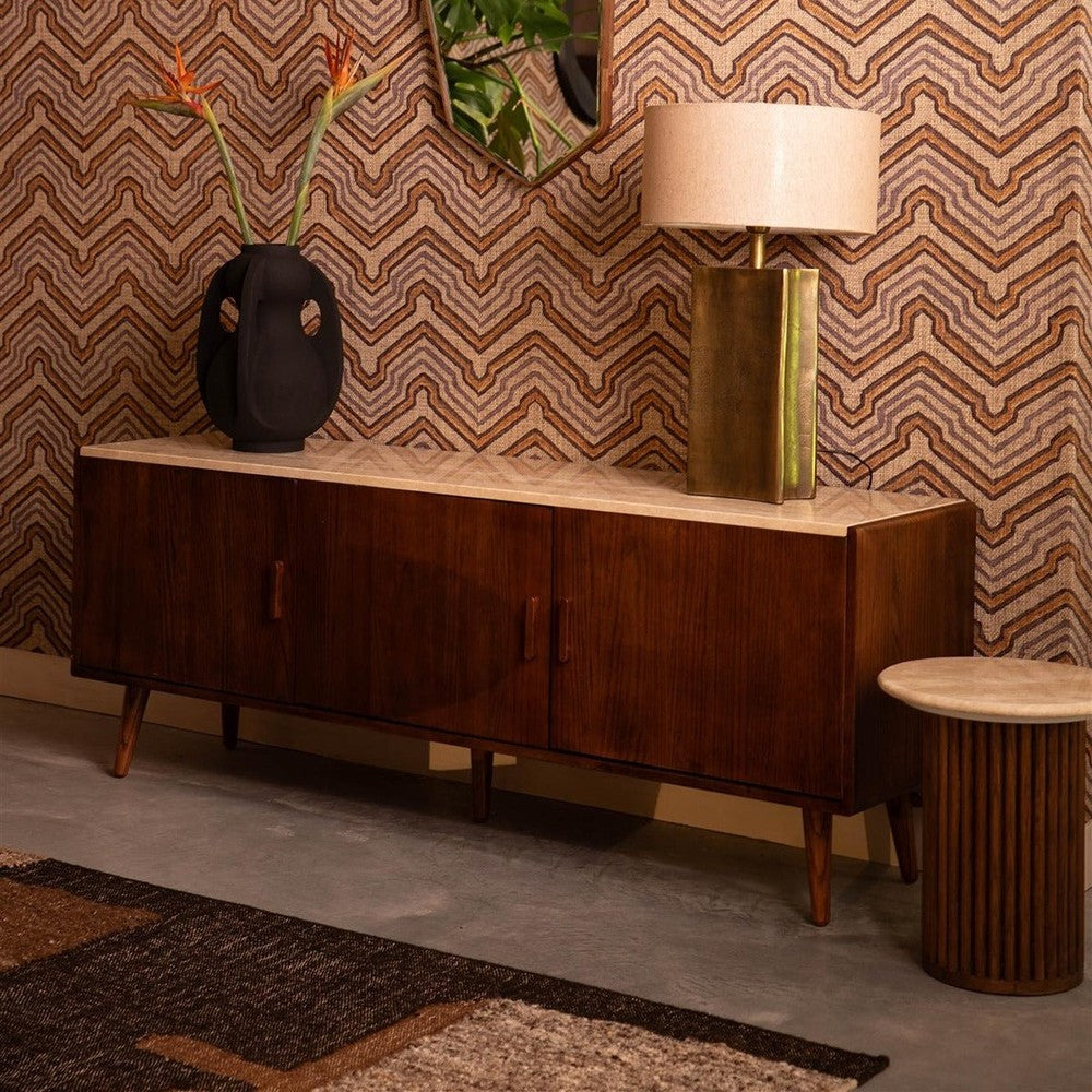 Arda Round Side Table - Walnut Dutchbone 2