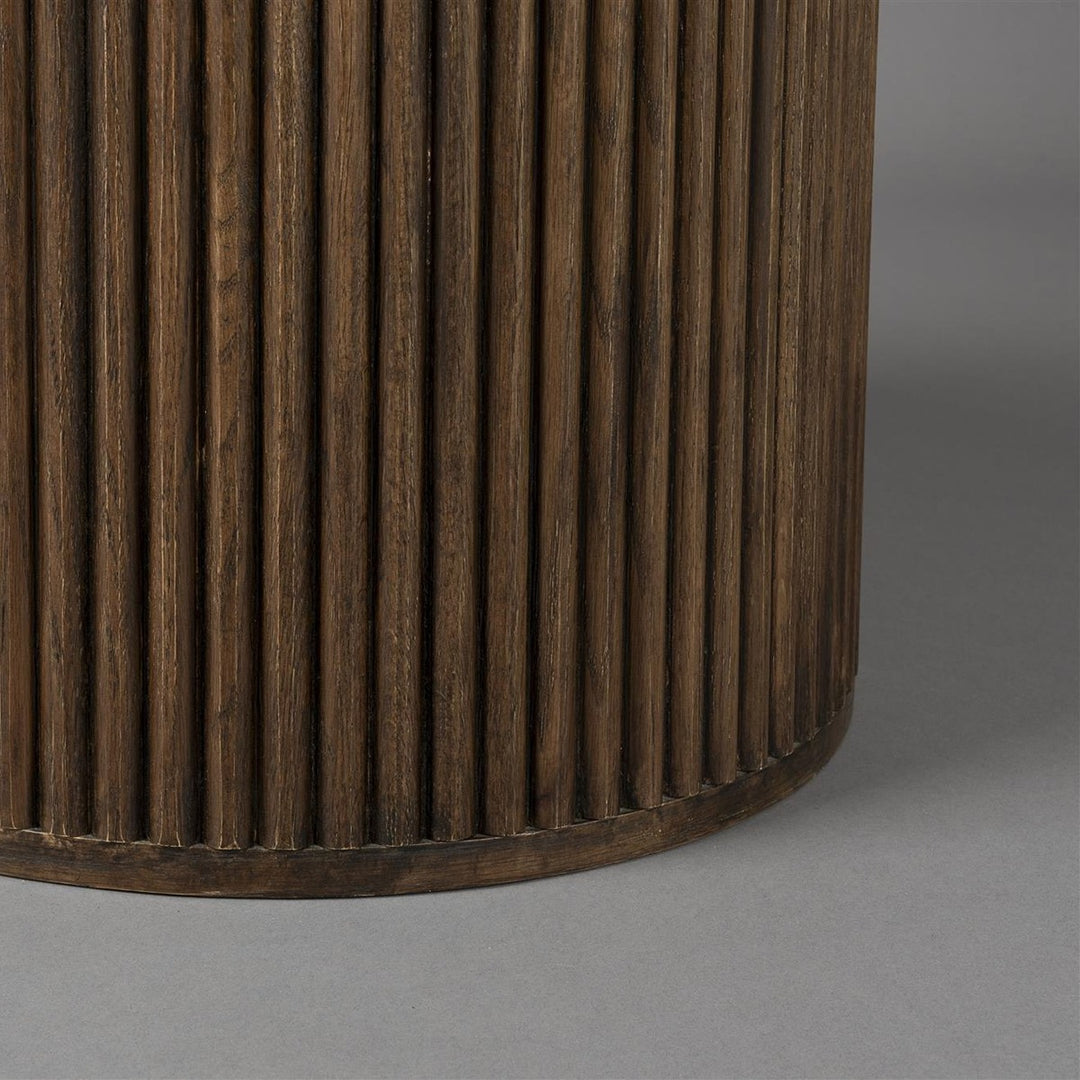 Arda Round Dining Table - Walnut & Travertine Dutchbone 7