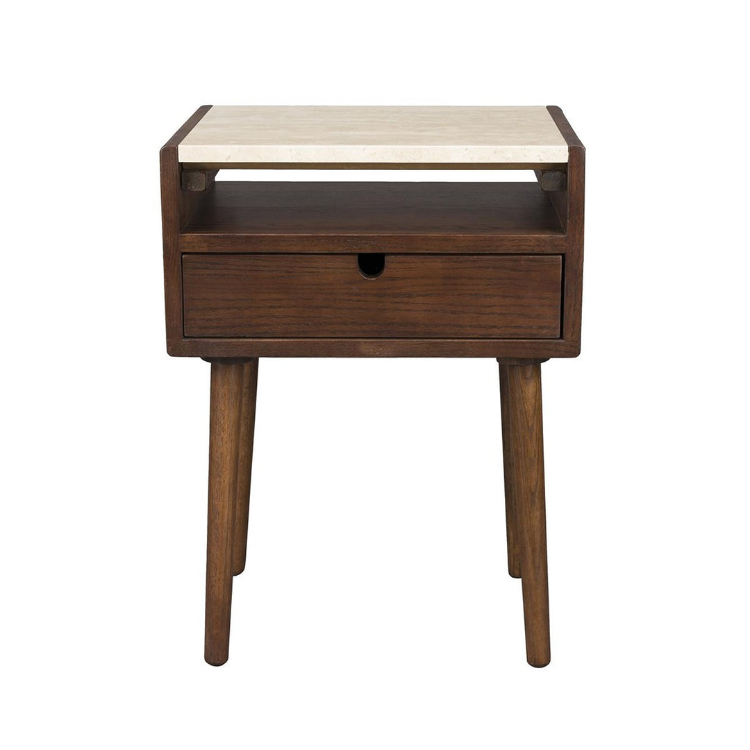 Arda Rectangular Bed Side Table - Walnut Dutchbone 1