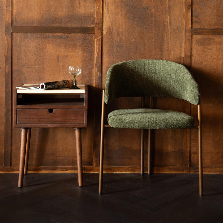 Arda Rectangular Bed Side Table - Walnut Dutchbone 2