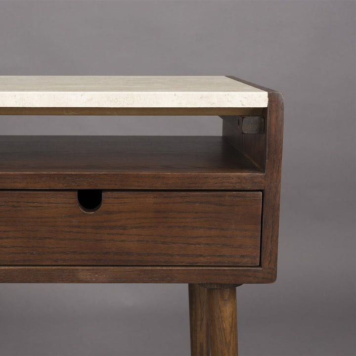 Arda Rectangular Bed Side Table - Walnut Dutchbone 3