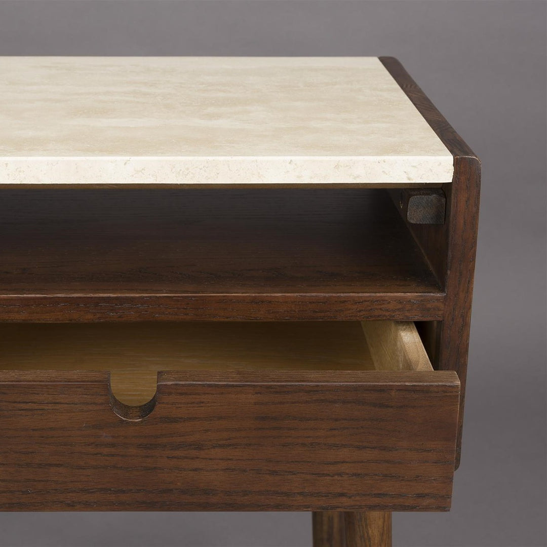 Arda Rectangular Bed Side Table - Walnut Dutchbone 4