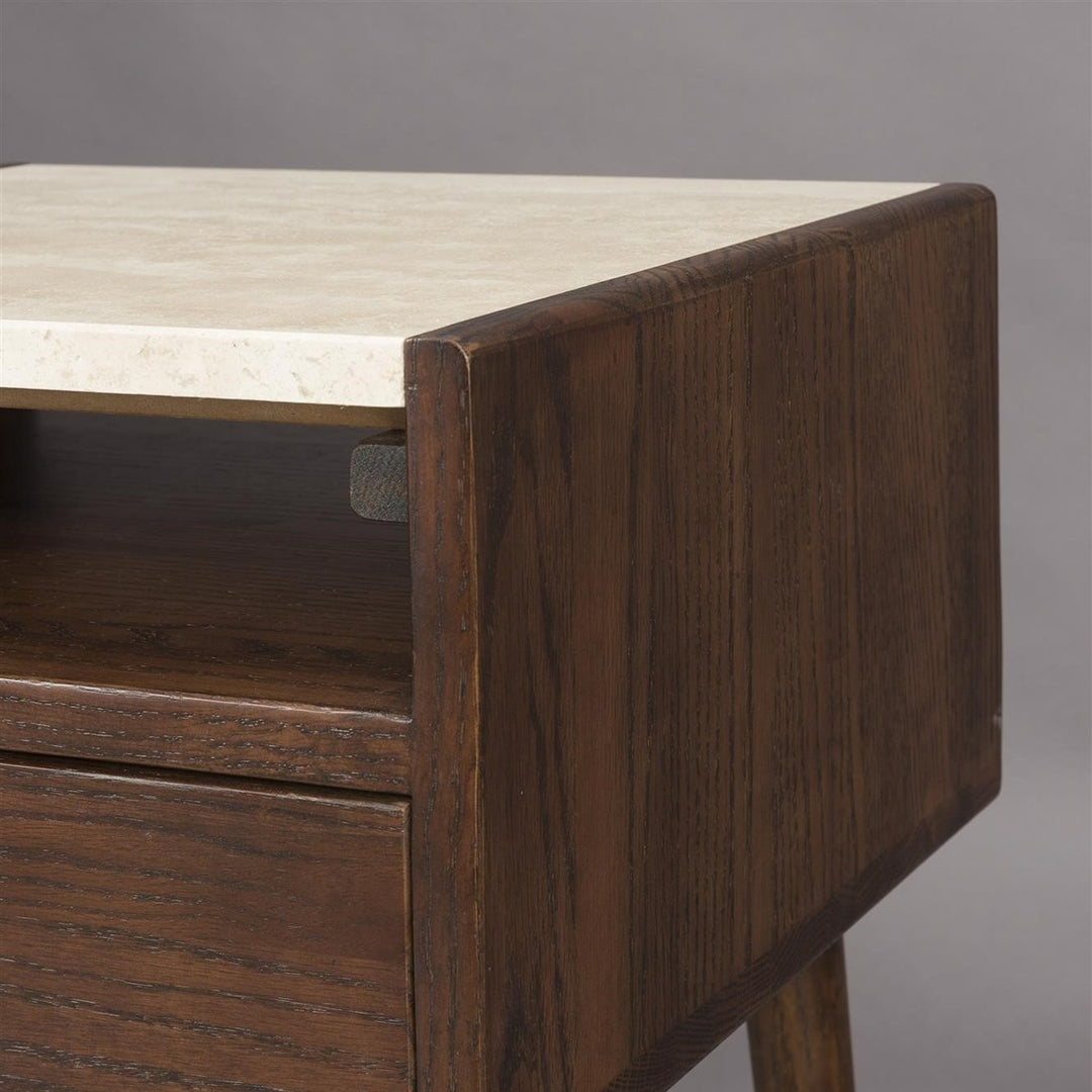 Arda Rectangular Bed Side Table - Walnut Dutchbone 5