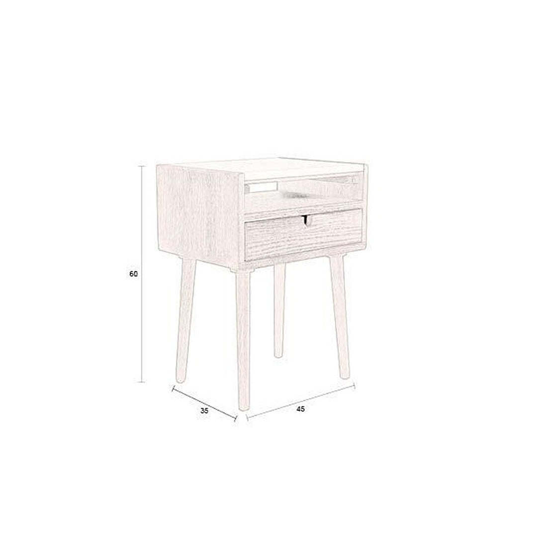 Arda Rectangular Bed Side Table - Walnut Dutchbone 8