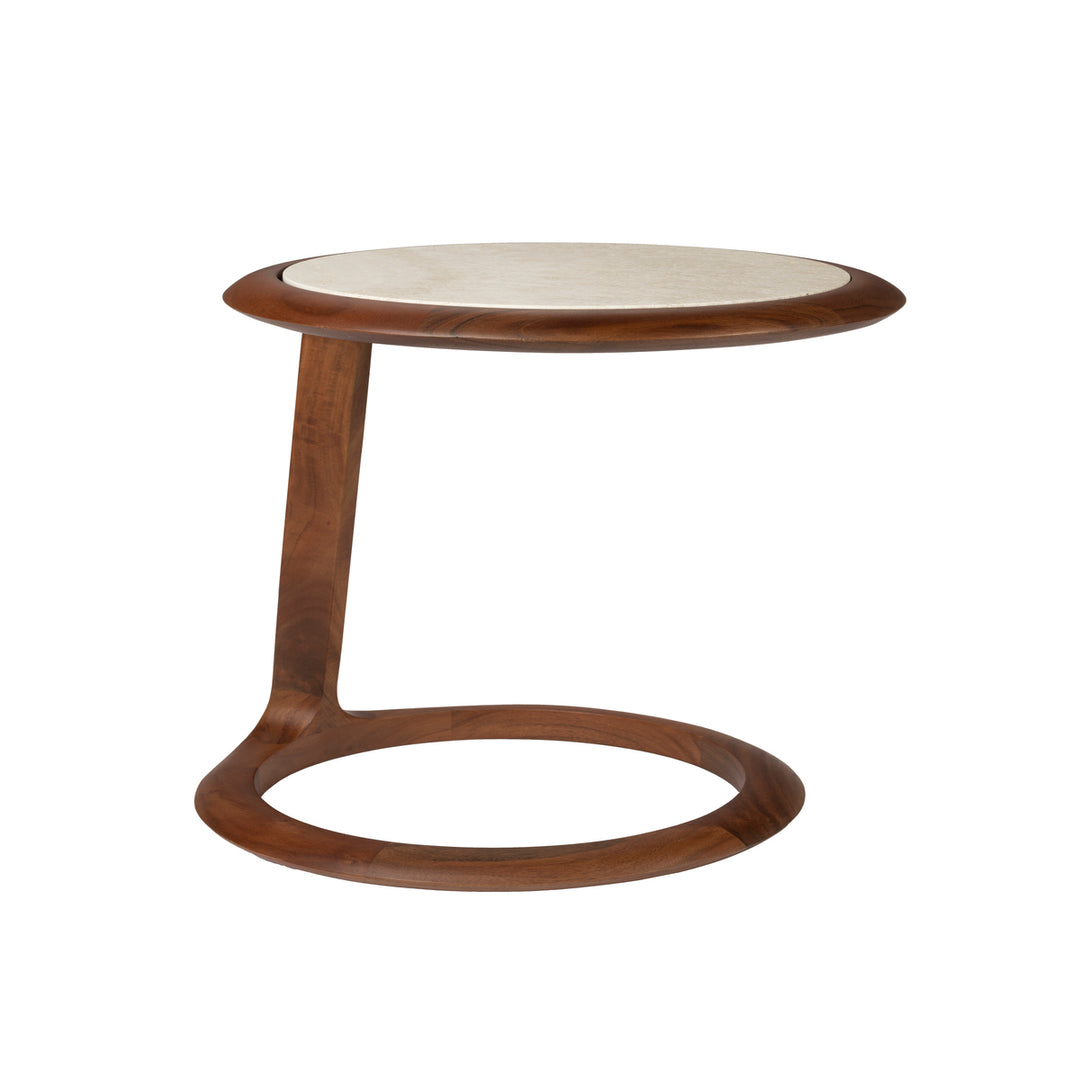 Doppio Round Side Table - Dark Wood Zuiver 1