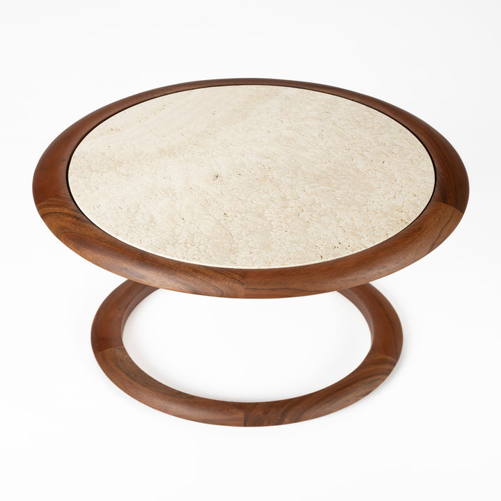 Doppio Round Side Table - Dark Wood Zuiver 3