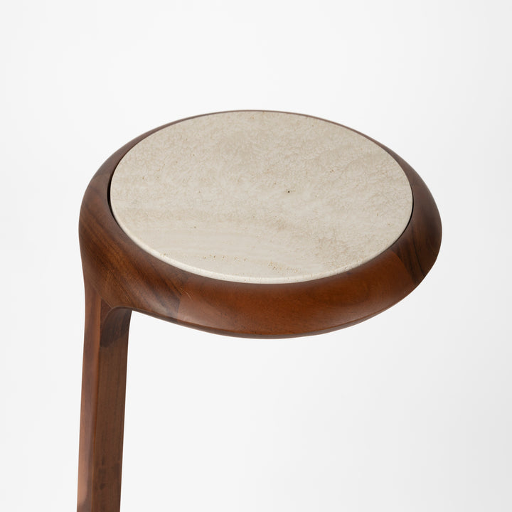 Doppio Round Side Table - Dark Wood Zuiver 4