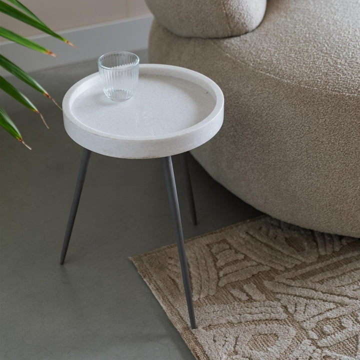 Karrara Round Side Table - White Zuiver 2