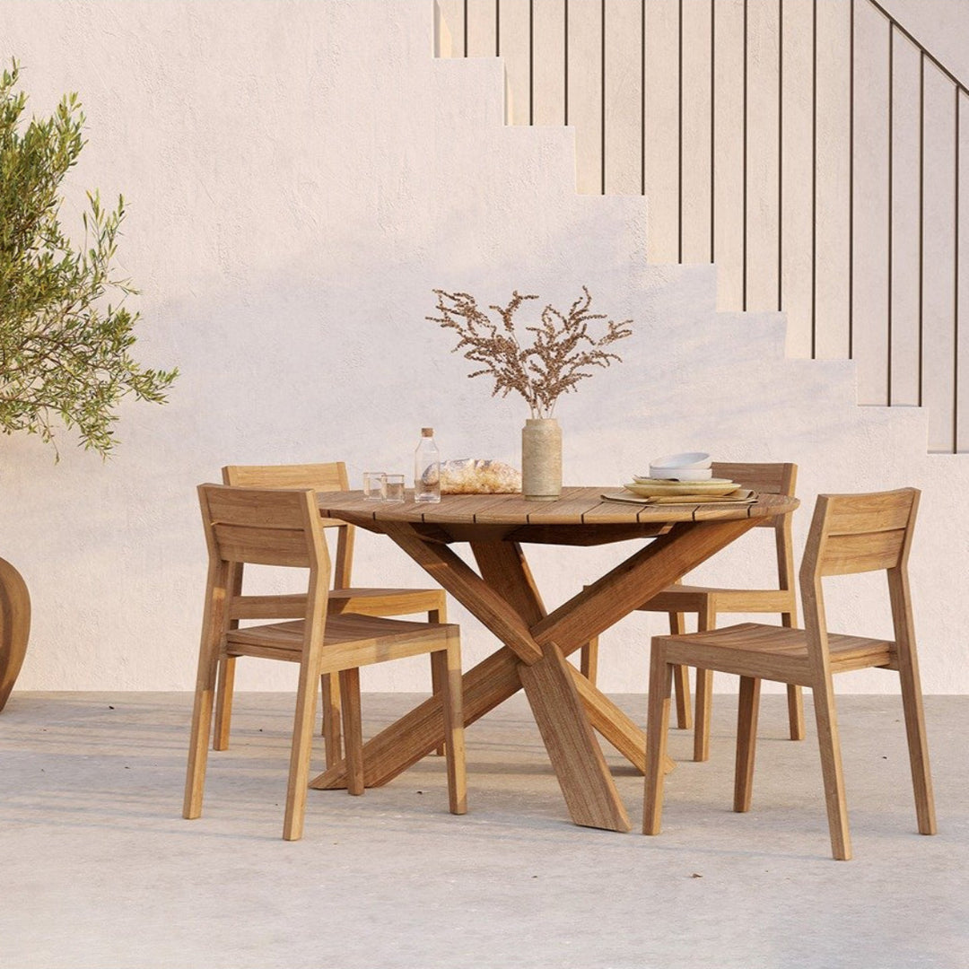 Circle Outdoor Round Dining Table - Teak Ethnicraft 3
