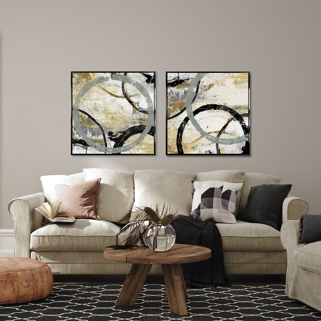 Rings II Wall Art - Gold & Black