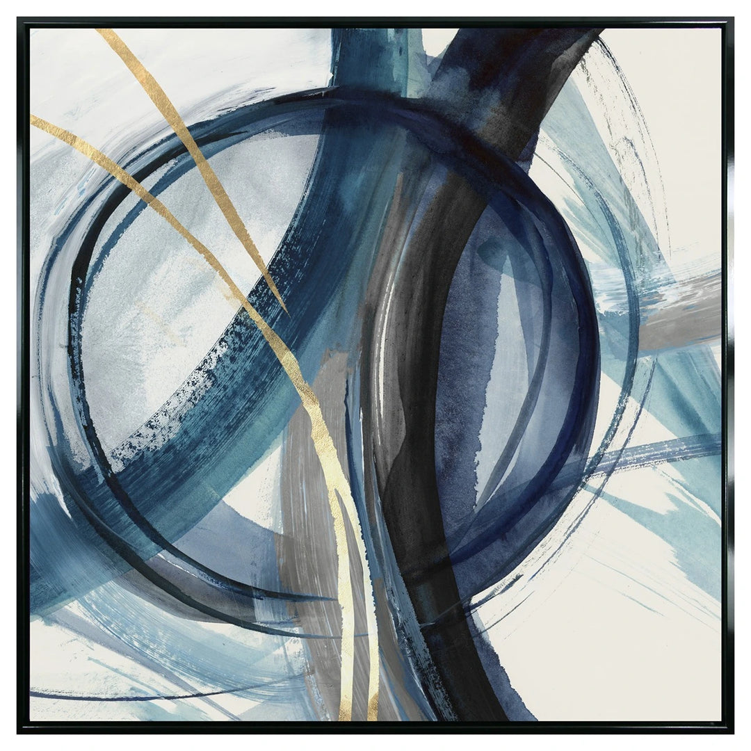 Fluid Motion I Wall Art - Blue & Gold
