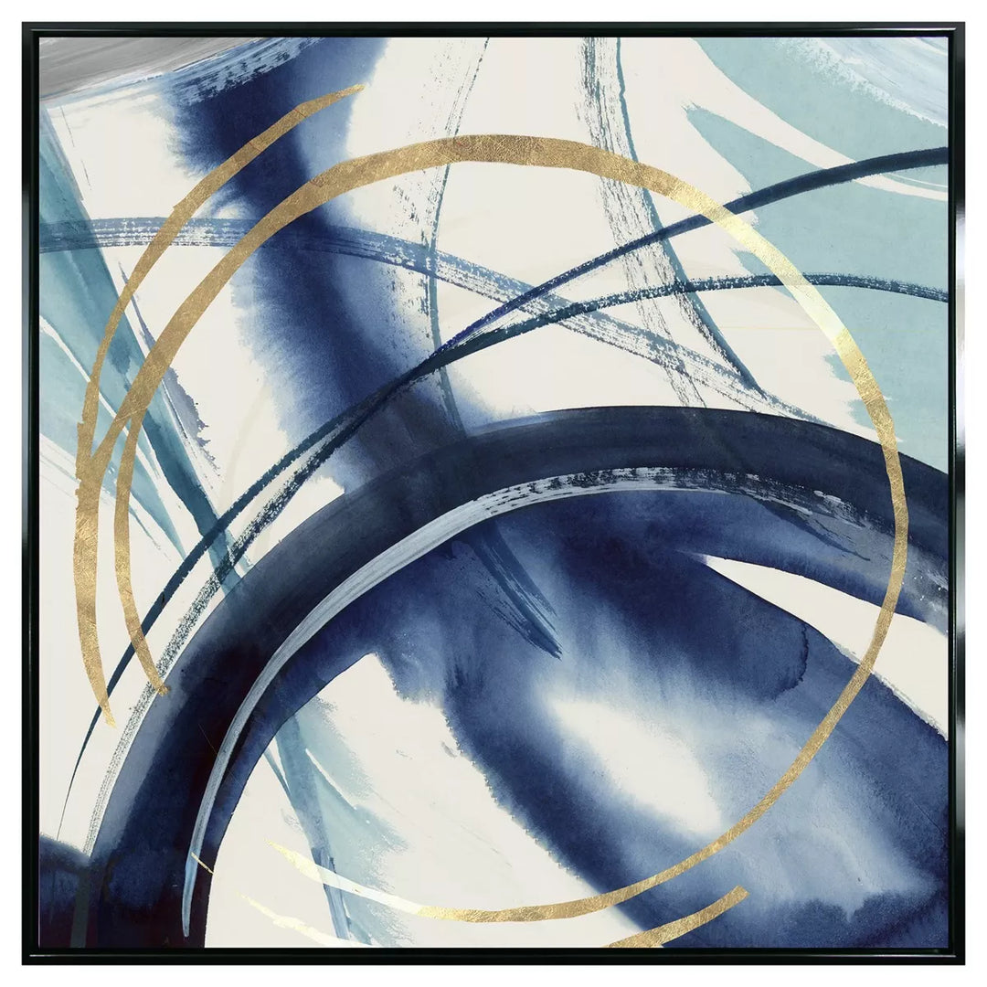 Fluid Motion II Wall Art - Blue & Gold