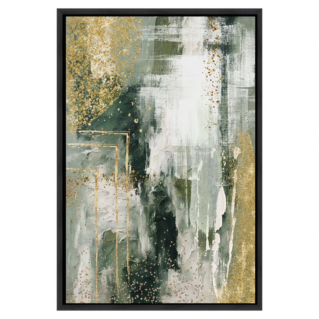 Glistening I Wall Art - Green & Gold