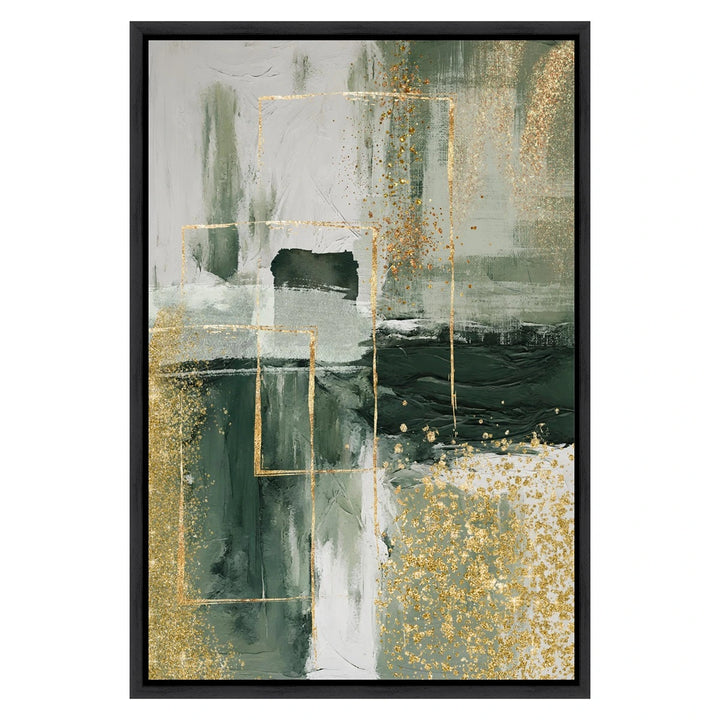 Glistening III Wall Art - Green & Gold
