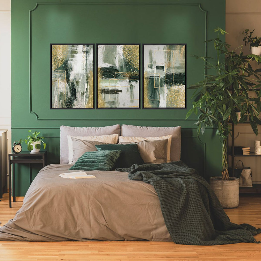 Glistening III Wall Art - Green & Gold
