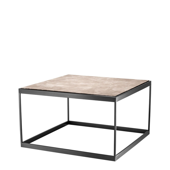 La Quinta Side Table - Bronze & Beige Marble