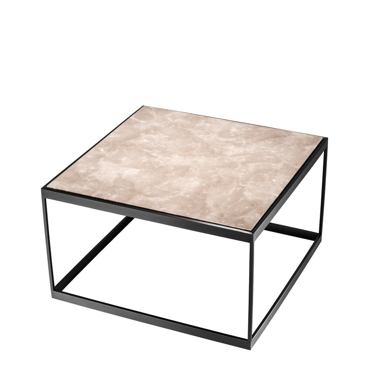 La Quinta Side Table - Bronze & Beige Marble