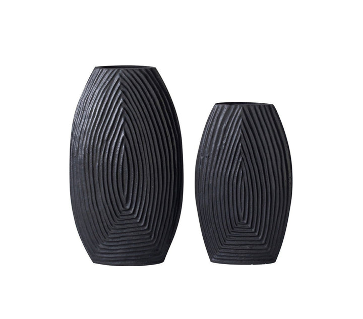 Darsa Ridged Vase - Black Libra 3