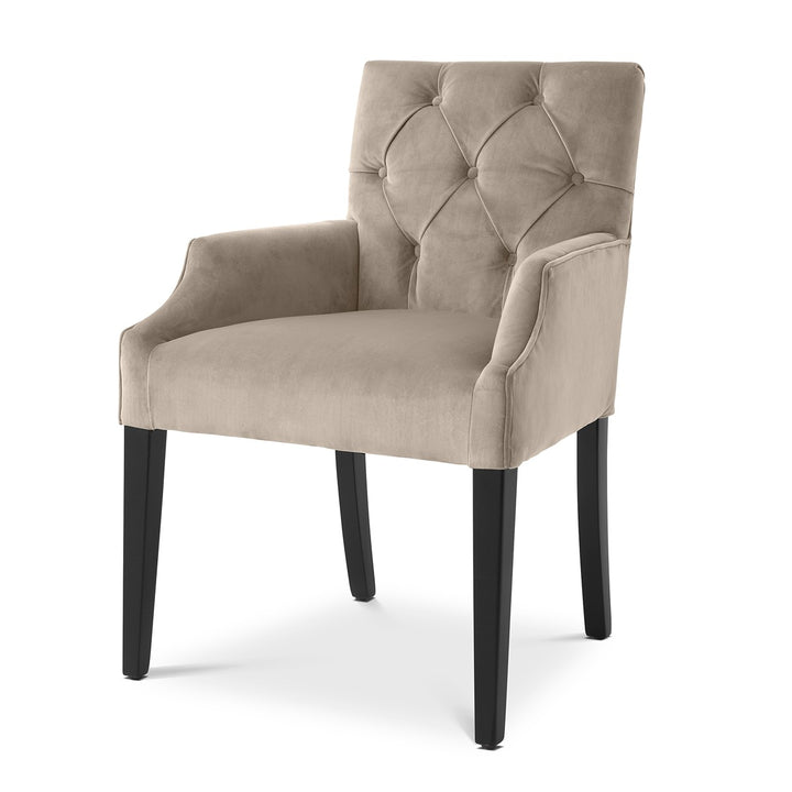 Atena Dining Armchair - Savona Greige Velvet
