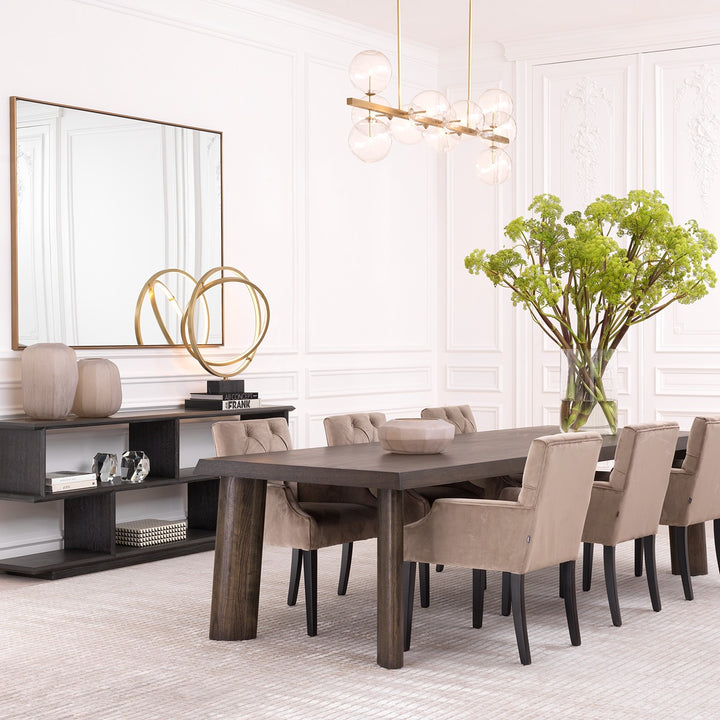 Atena Dining Armchair - Savona Greige Velvet